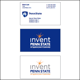 Invent Penn State business cards