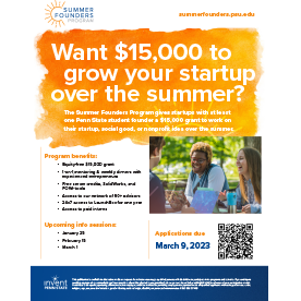 Summer Founders Program flyer