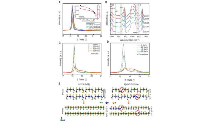 Structural analysis of P(VDF-TrFE-CFE-FA) relaxor polymers.